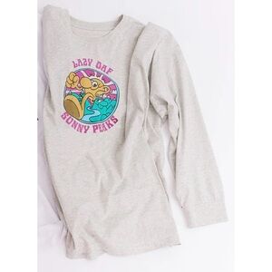 Lazy Oaf Sunny Peaks Grey Long Sleeve Graphic T-Shirt